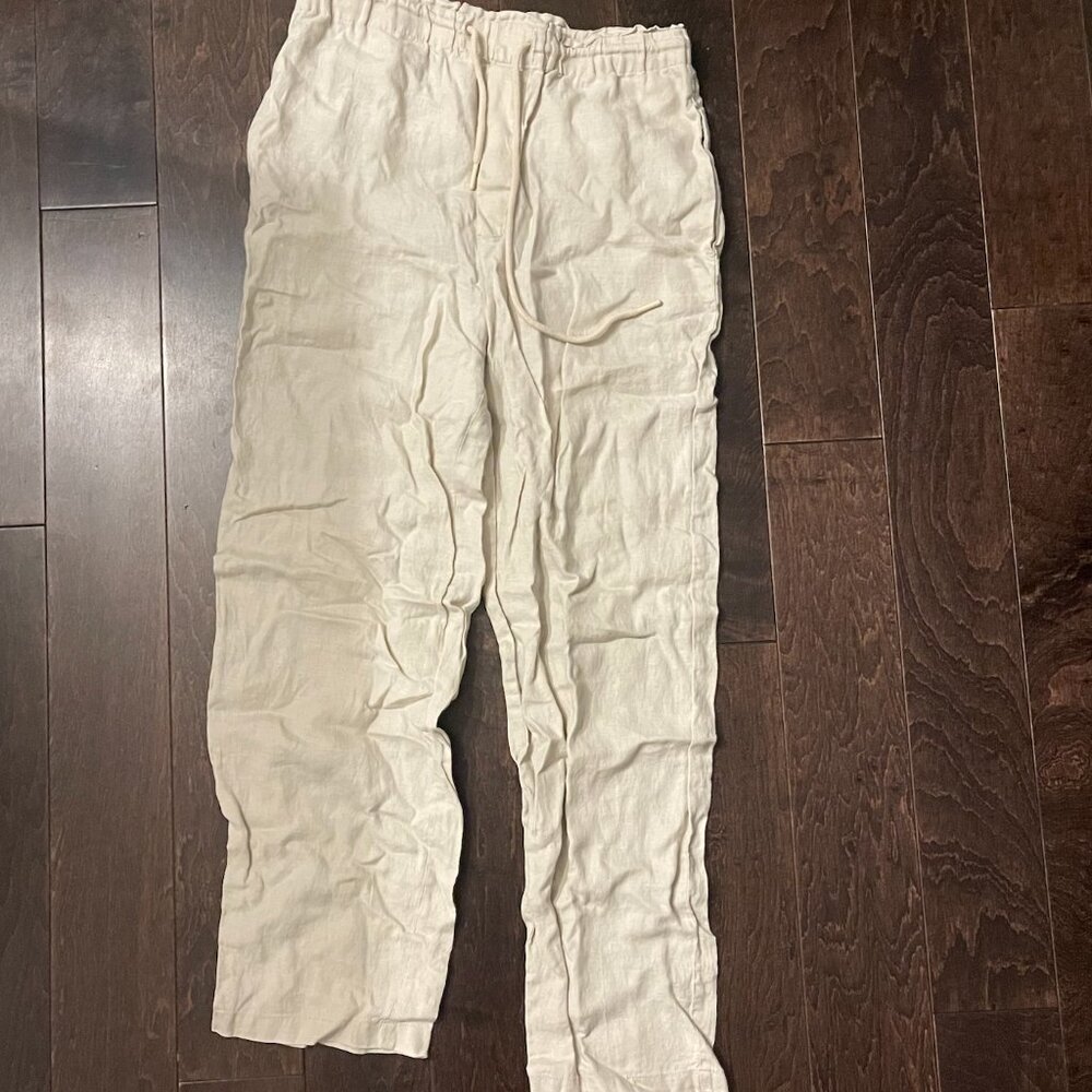 Mango Beige Linen Pants